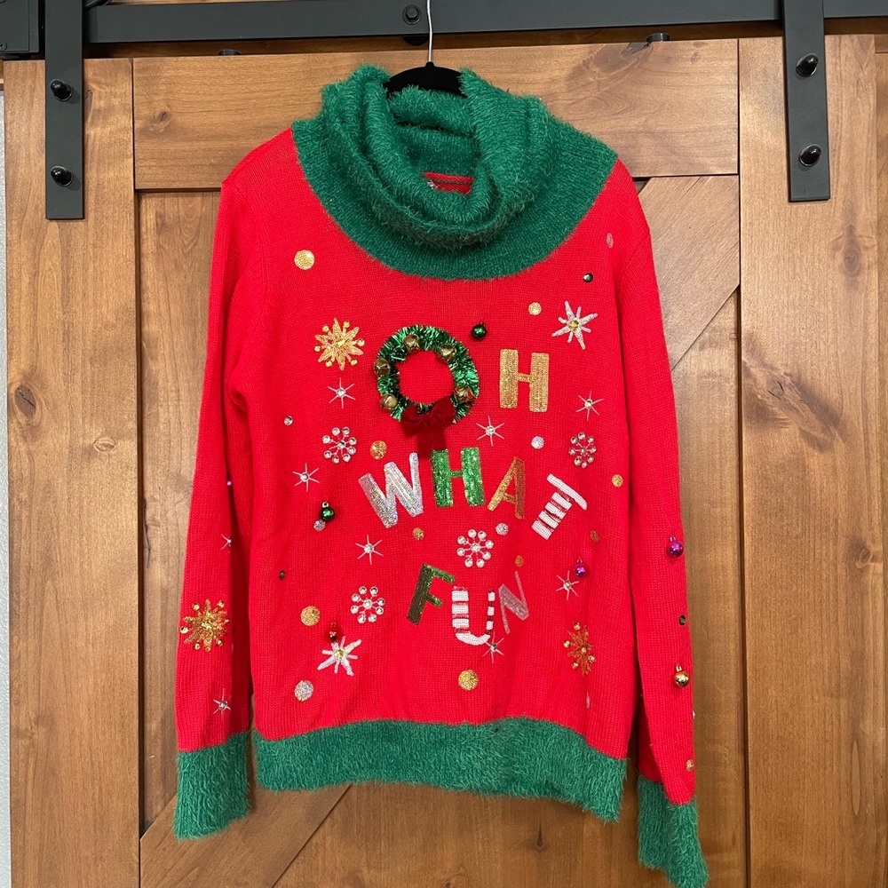 Delightfully (Ugly) Christmas sweater. Size large